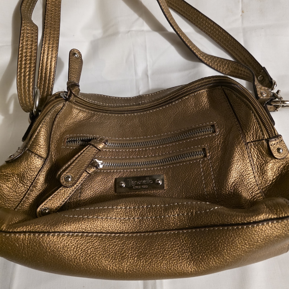 Tignanello Metallic Gold Shoulder Bag Used